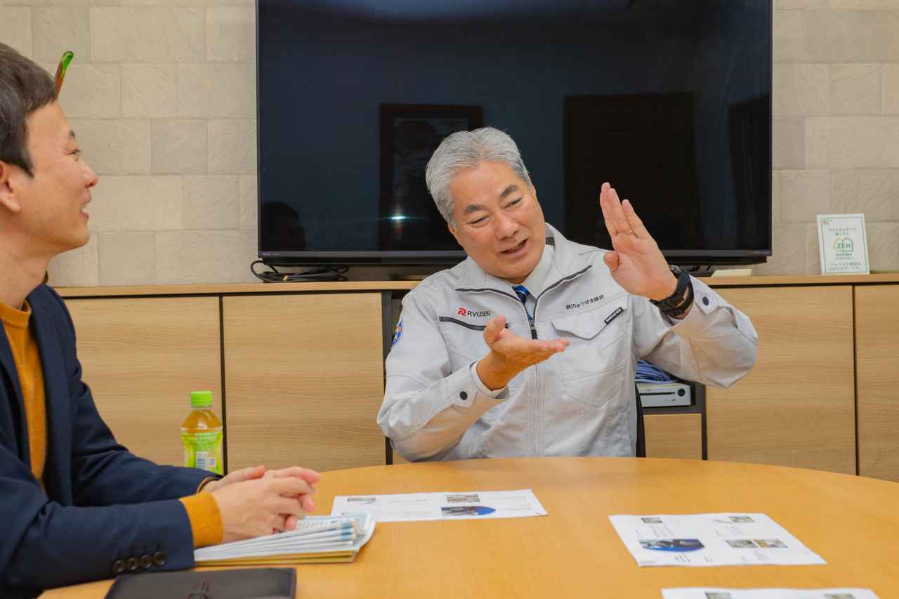 りゅうせき建設様との事前の打ち合わせの様子