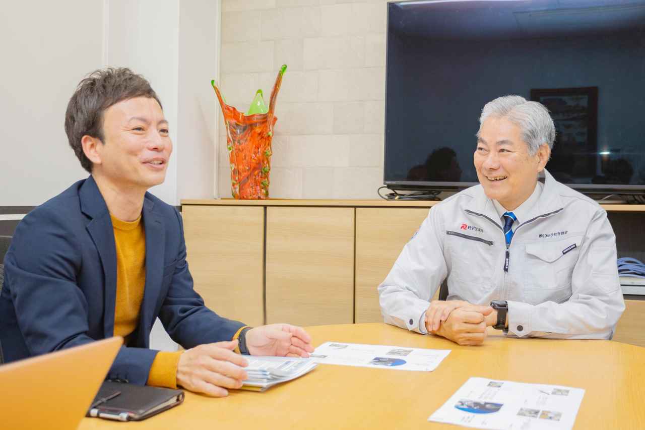 りゅうせき建設様との事前の打ち合わせの様子