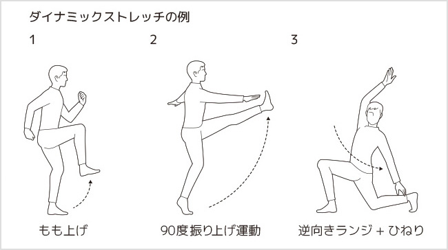 ダイナミックストレッチの例