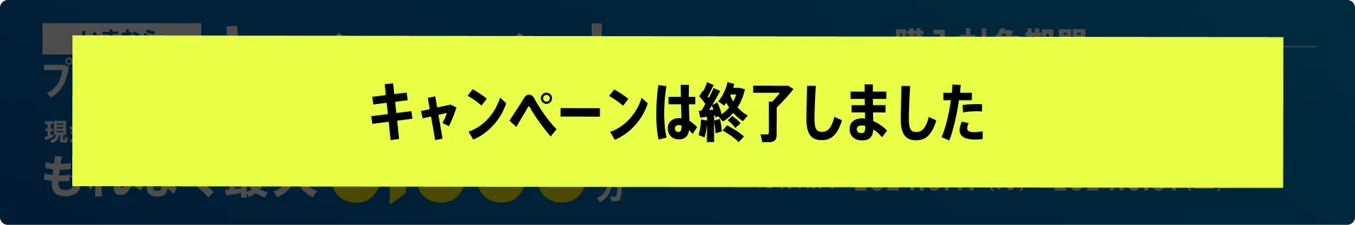 キャンペーンは終了しました