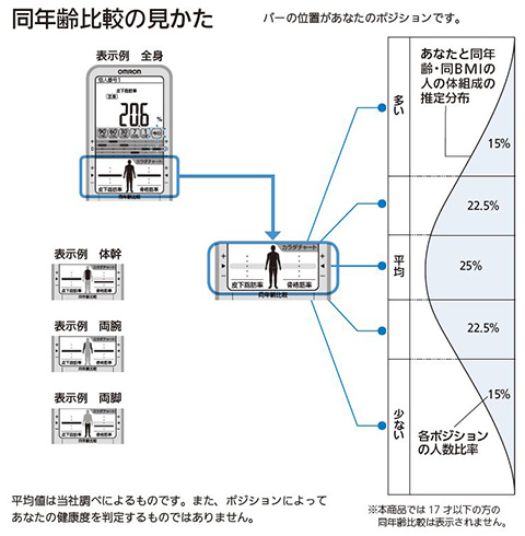 「皮下脂肪率」と「骨格筋率」を同年齢と比較。今の自分のポジションがわかる