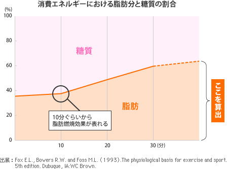 消費エネルギーにおける脂肪分と糖質の割合