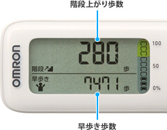 「階段上り歩数」と「早歩き歩数」を個別測定
