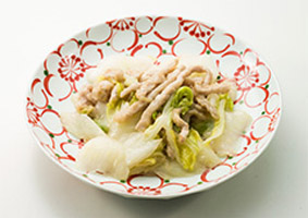 白菜と豚肉のしょうが炒め　