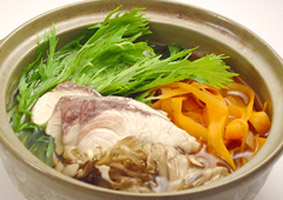 はまちのしゃぶしゃぶ鍋 (玄米ごはんの雑炊)