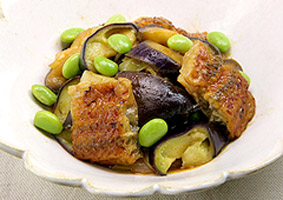 うなぎとなすの炒め物