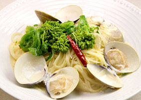 はまぐりと菜の花のスパゲティ