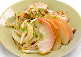 豚肉のソテーりんご添え