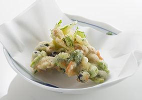 三色大豆のかき揚げ