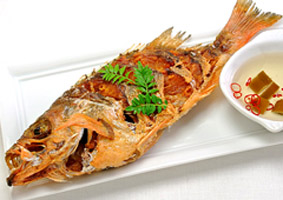 かさごの素揚げ