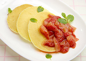 ホットベリーのヨーグルトパンケーキ