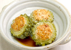ゴーヤとつくねの筒煮
