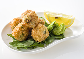 そら豆とえびのフライ
