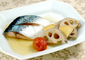 さばとれんこんの梅干し煮