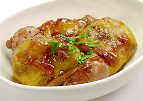 鶏肉と芋もちの甘ワイン煮