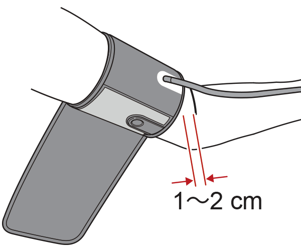 カフを巻く位置